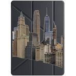 cekuonline Xiaomi Mi Pad 5 11.0" ile Uyumlu Kılıf, Uyku Modlu, Kalem Bölmeli, Tri Folding, New York City, Siyah