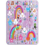 cekuonline Xiaomi Mi Pad 5 11.0" ile Uyumlu Kılıf, Uyku Modlu, Kalem Bölmeli, Tri Folding, Raindrops Desenli, Lila