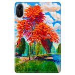 Cekuonline Xiaomi Redmi Pad 2 11" ile Uyumlu Desenli Silikon Tablet Kılıfı, Sonbahar, Arka Kapak avonm-v-cvr458927