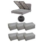 ÇEKYAT BAZA TİPİ HURÇ BAZA ALTI-KAZAK-YASTIK-PİKE SAKLAMA HURCU 6 ADET 22X40X60 Beyaz