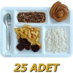 Çelebi Endüstriyel Mutfak Tabldot Bölmeli Servis Tabağı - Plastik Yemek Tepsisi 25'li