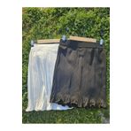 ÇELEBİ STYLE Ekru-siyah 2'li Paket Kadın Lastikli Piliseli Kadın Mini Etek Içlik Pileli Pliseli