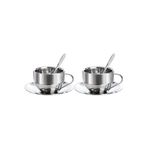 Çelik 2 Adet 180 ml Çift Cidar Espresso Kahve Fincan Set Sunum Bardağı