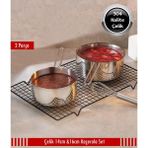 Çelik 2'li Kaçerola Sosluk ve Sütlük, 14-16 Cm, Şık ve Dayanıklı Set - Seçenek 1 - Antrasit