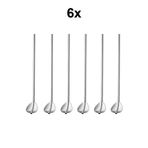 Çelik 6 Adet 22cm Kamışlı Kokteyl Kahve Karıştırma Barmen Kaşığı cin763by-6
