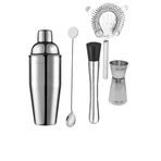 Çelik 700 ml Shaker Kokteyl Kaşığı ve Bar Tokmağı Kokteyl Bardağı Seti cin731