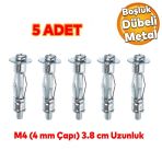 Celik Alcipan Bosluk Dubel Frt Tugla Parasut Duvar Bims 4X38 Metal 5 Adet