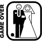 Çelik Auto Game Over Evli Çift Oto Sticker 2 Adet 17*16 cm 001 - Standart - Siyah
