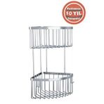 Çelik Banyo Derin Şampuanlık Paslanmaz Pirinç 2'li 19x19 Cm Şampuanlık Köşe Süngerlik Gümüş
