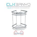 Çelik Banyo Erpa 304 Kapalı İkili 19x19cm Sabunluk Şampuanlık Ve Köşe Süngerlik Gri