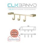 Çelik Banyo Havlu Askısı Paslanmaz Pirinç Titanik 3'lü Askılık Altın Gold Sarı