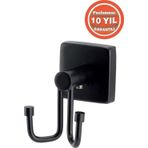 Çelik Banyo Mat Siyah Paslanmaz Pirinç Vizyon Bornozluk