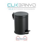 Çelik Banyo Paslanmaz Çelik Pedallı Çöp Kovası 5Lt Siyah