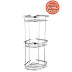 Çelik Banyo Paslanmaz Çelik Zirve 3'lü 19x19 Cm Şampuanlık Banyo Rafı Gümüş