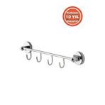Çelik Banyo Paslanmaz Karaca Pirinç 4'lü Banyo Askısı Set Askılık Gümüş
