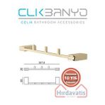 Çelik Banyo Paslanmaz Pirinç Altın Gold Titanik 3'lü Set Askılık Sarı