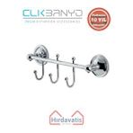 Çelik Banyo Paslanmaz Pirinç Bella Çıkmalı Kanca Üçlü Askılık Gri