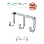 Çelik Banyo Paslanmaz Pirinç Bella Linda Üçlü Askılık Gri