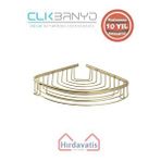Çelik Banyo Paslanmaz Pirinç Destina Krom Tekli 19X19cm Sabunluk Şampuanlık Ve Köşe Süngerlik Altın Sarı Gold