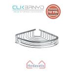 Çelik Banyo Paslanmaz Pirinç Destina Krom Tekli 19x19cm Sabunluk Şampuanlık Ve Köşe Süngerlik Gri