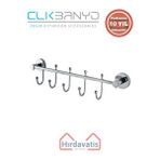 Çelik Banyo Paslanmaz Pirinç Dilek 5’li Askılık Gri