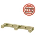 Çelik Banyo Paslanmaz Pirinç Flora 3’lü Askılık Altın Sarı Gold