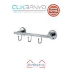 Çelik Banyo Paslanmaz Pirinç Flora 3’lü Askılık Gri