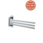 Çelik Banyo Paslanmaz Pirinç Flora 3’lü Havluluk Gümüş