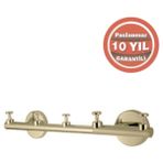 Çelik Banyo Paslanmaz Pirinç Flora Askılık Beșli Altın Sarı Gold