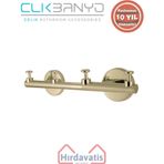 Çelik Banyo Paslanmaz Pirinç Flora Askılık Dörtlü Altın Sarı Gold