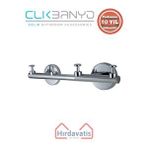 Çelik Banyo Paslanmaz Pirinç Flora Askılık Dörtlü Gri