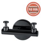 Çelik Banyo Paslanmaz Pirinç Flora Askılık İkili Mat Siyah