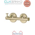Çelik Banyo Paslanmaz Pirinç Flora Askılık Üçlü Altın Sarı Gold