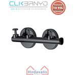Çelik Banyo Paslanmaz Pirinç Flora Askılık Üçlü Mat Siyah