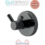 Çelik Banyo Paslanmaz Pirinç Flora Çiftli Askılık Mat Siyah