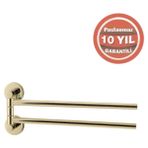 Çelik Banyo Paslanmaz Pirinç Flora İkili Döner Havluluk Altın Sarı Gold