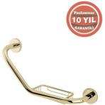 Çelik Banyo Paslanmaz Pirinç Flora Küvet Tutamağı Süngerlikli 40CM Altın Sarı Gold