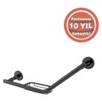 Çelik Banyo Paslanmaz Pirinç Flora Küvet Tutamağı Süngerlikli 40CM Mat Siyah