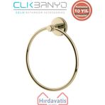 Çelik Banyo Paslanmaz Pirinç Flora Yuvarlak Havluluk Altın Sarı Gold