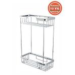 Çelik Banyo Paslanmaz Pirinç Karaca 10x20 Cm Şampuanlık Köşe Süngerlik Gümüş