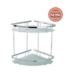 Çelik Banyo Paslanmaz Pirinç Karmina 2’li 22X22 cm Camlı Şampuanlık Süngerlik Köşelik