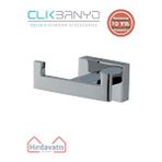 Çelik Banyo Paslanmaz Pirinç Kenzo 2’li Askılık Gri