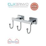 Çelik Banyo Paslanmaz Pirinç Kenzo 3’lü Askılık Gri