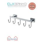 Çelik Banyo Paslanmaz Pirinç Kenzo 5’li Askılık Gri