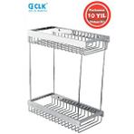 Çelik Banyo Paslanmaz Pirinç Kumru 2'li 12x25 Cm Şampuanlık Süngerlik Gümüş