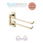 Çelik Banyo Paslanmaz Pirinç Kumru 2’li Döner Havluluk Altın Sarı Gold