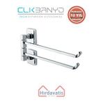 Çelik Banyo Paslanmaz Pirinç Kumru 2’li Döner Havluluk Gri
