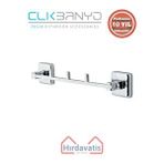 Çelik Banyo Paslanmaz Pirinç Kumru 3’lü Askılık Gri
