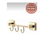 ÇELİK BANYO Paslanmaz Pirinç Kumru 3'Lü Askılık Havluluk Banyo Askısı Altın Gold