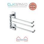Çelik Banyo Paslanmaz Pirinç Kumru 3’lü Döner Havluluk Gri